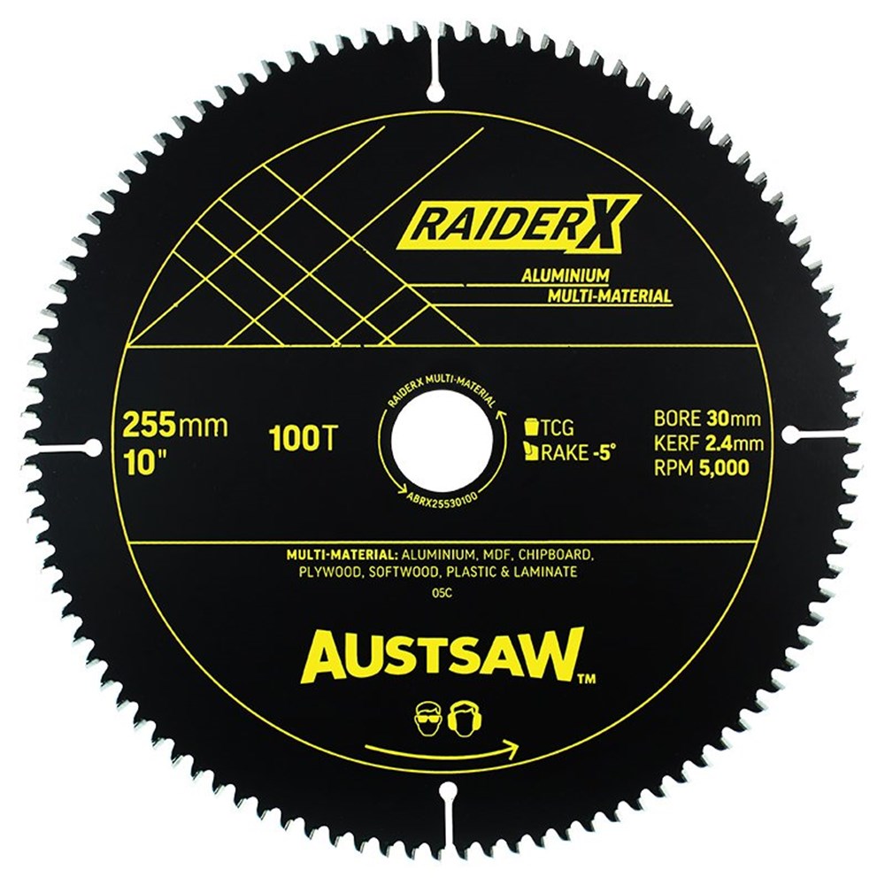 AUSTSAW RAIDER ALUMINIUM CUTTING BLADE 255MM X 30 X 100T